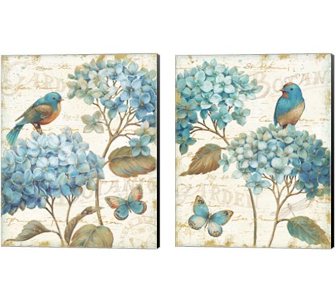 Blue Garden 2 Piece Canvas Print Set by Daphne Brissonnet