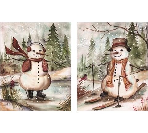 Country Snowman 2 Piece Art Print Set by Tre Sorelle Studios