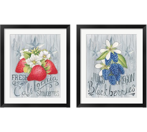 American Berries 2 Piece Framed Art Print Set by Wild Apple Portfolio