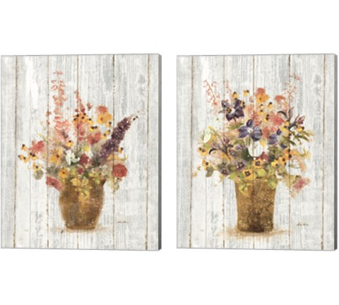 Wild Flowers in Vase 2 Piece Canvas Print Set by Cheri Blum