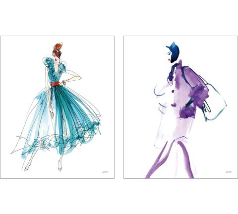 Colorful Fashion 2 Piece Art Print Set by Anne Tavoletti