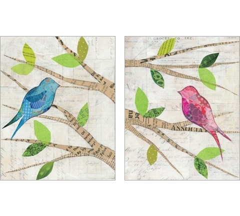 Birds in Spring 2 Piece Art Print Set by Courtney Prahl