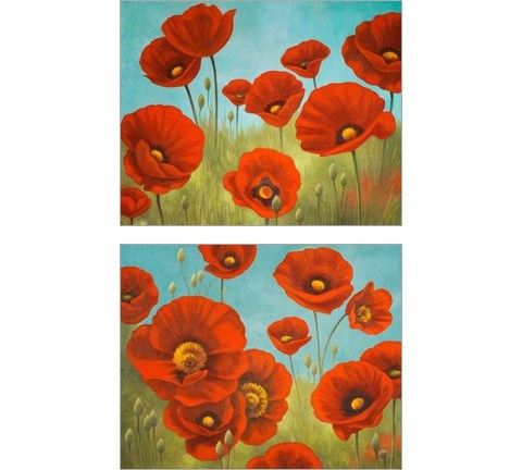 Field of Poppies 2 Piece Art Print Set by Vivien Rhyan