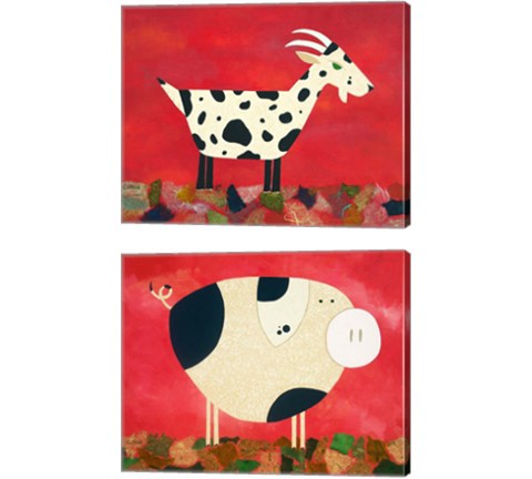 Goat & Pid 2 Piece Canvas Print Set by Casey Craig