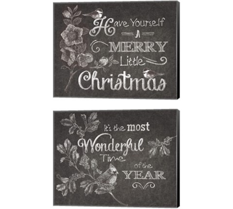Chalkboard Christmas Sayings 2 Piece Canvas Print Set by Beth Grove