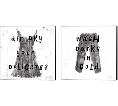 Laundry Rules 2 Piece Canvas Print Set by Sue Schlabach
