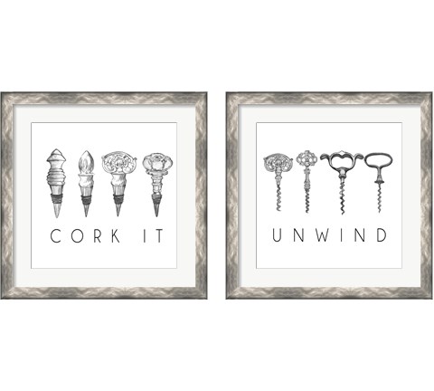 Unwind & Cork It 2 Piece Framed Art Print Set by Mary Beth Baker