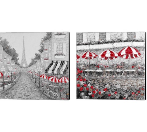 Splash Of Red In Paris 2 Piece Canvas Print Set by Ann Marie Coolick