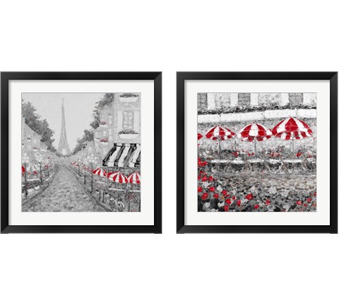 Splash Of Red In Paris 2 Piece Framed Art Print Set by Ann Marie Coolick
