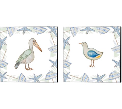 Birds On The Beach 2 Piece Canvas Print Set by Ani Del Sol