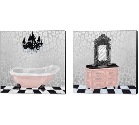 Rose Gold Bath 2 Piece Canvas Print Set by Tiffany Hakimipour