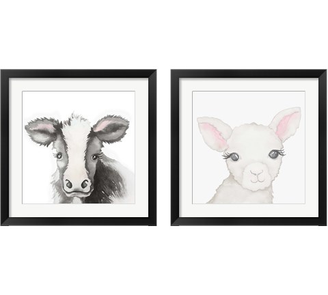 Baby Farm Animal 2 Piece Framed Art Print Set by Elizabeth Medley