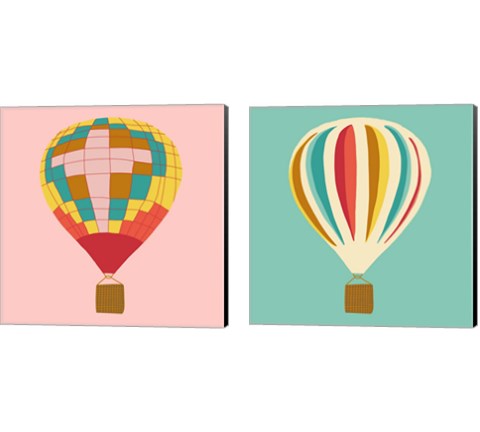 Hot Air Balloon 2 Piece Canvas Print Set by Jen Bucheli