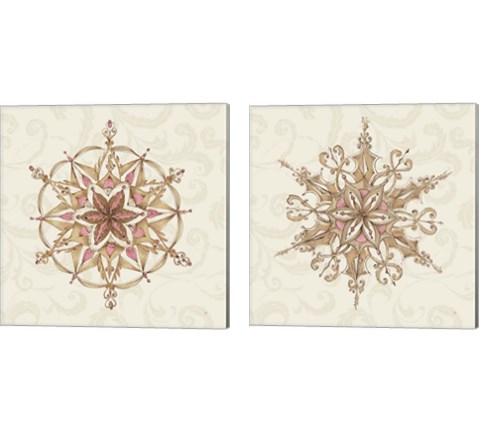 Elegant Season Snowflake 2 Piece Canvas Print Set by Daphne Brissonnet