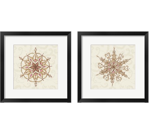 Elegant Season Snowflake 2 Piece Framed Art Print Set by Daphne Brissonnet