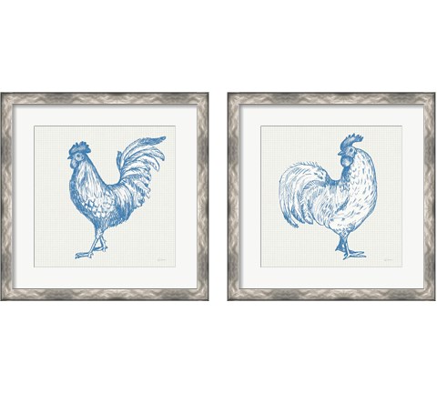Cottage Rooster 2 Piece Framed Art Print Set by Sue Schlabach