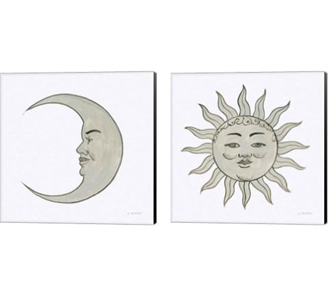Moon & Sun 2 Piece Canvas Print Set by James Wiens