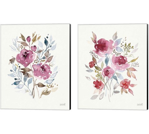 Soft Bouquet 2 Piece Canvas Print Set by Anne Tavoletti