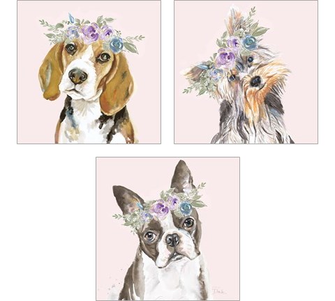 Flower Crown Pet 3 Piece Art Print Set by Patricia Pinto