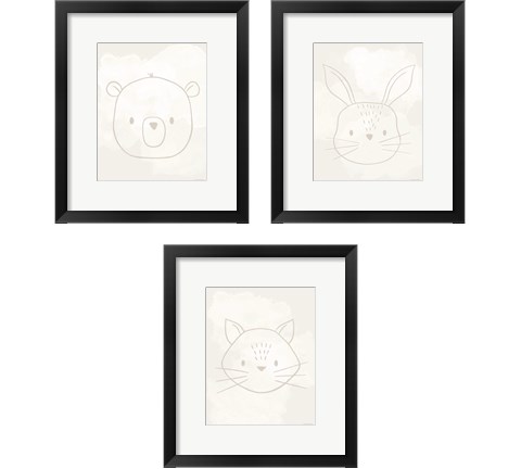 Soft Animal 3 Piece Framed Art Print Set by Lady Louise Designs