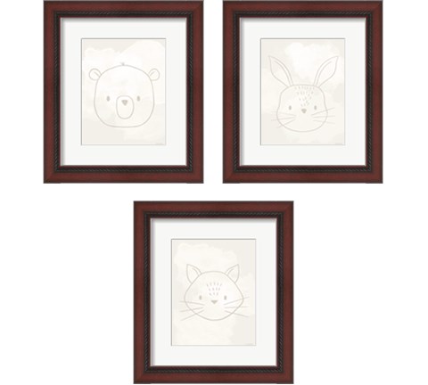Soft Animal 3 Piece Framed Art Print Set by Lady Louise Designs