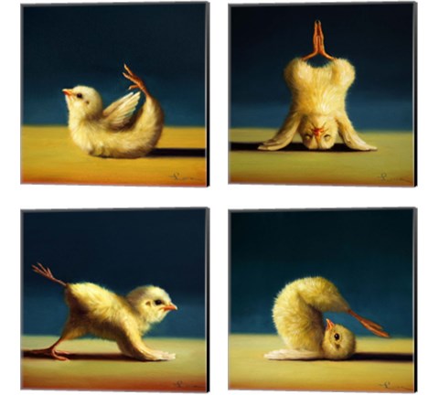Yoga Chick 4 Piece Canvas Print Set by Lucia Heffernan