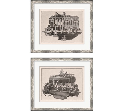 French Engine 2 Piece Framed Art Print Set by Wild Apple Portfolio