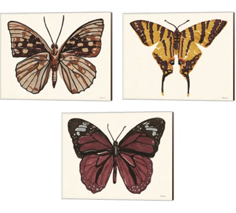 Papillon 3 Piece Canvas Print Set by Stellar Design Studio