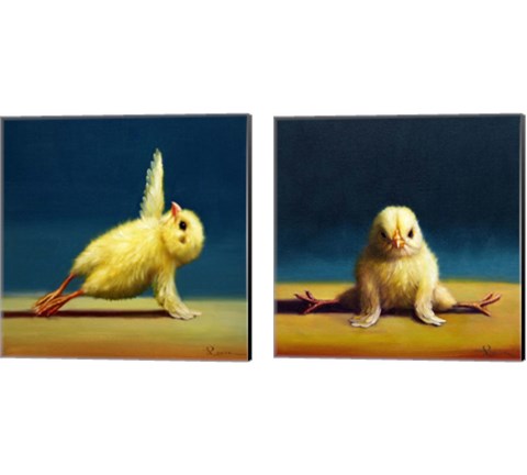 Yoga Chick 2 Piece Canvas Print Set by Lucia Heffernan