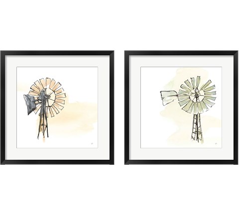 Windmill  2 Piece Framed Art Print Set by Chris Paschke