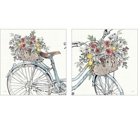 Farmhouse Flea Market Bike 2 Piece Art Print Set by Anne Tavoletti