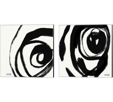 Black and White Abstract 2 Piece Canvas Print Set by Anne Tavoletti