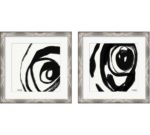 Black and White Abstract 2 Piece Framed Art Print Set by Anne Tavoletti