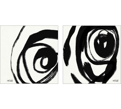 Black and White Abstract 2 Piece Art Print Set by Anne Tavoletti