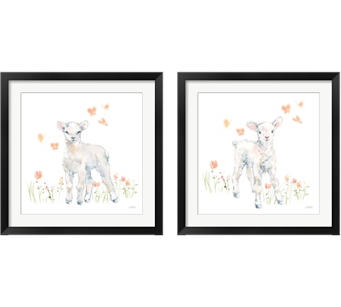 Spring Lambs 2 Piece Framed Art Print Set by Katrina Pete