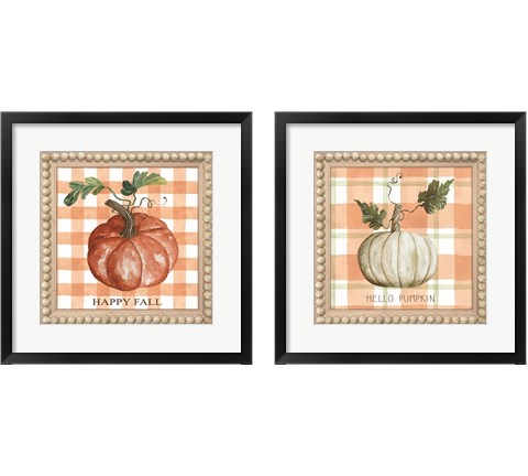 Plaid Pumpkin 2 Piece Framed Art Print Set by Cindy Jacobs