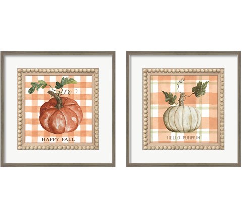 Plaid Pumpkin 2 Piece Framed Art Print Set by Cindy Jacobs