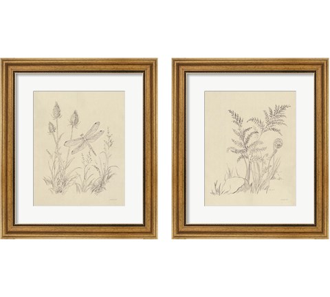 Vintage Nature Sketchbook 2 Piece Framed Art Print Set by Danhui Nai