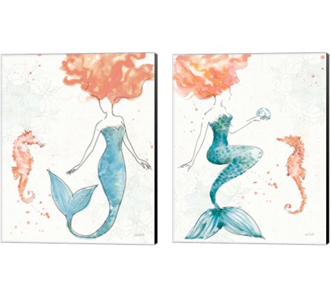 Sea Sirens 2 Piece Canvas Print Set by Anne Tavoletti