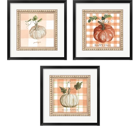 Plaid Pumpkin 3 Piece Framed Art Print Set by Cindy Jacobs