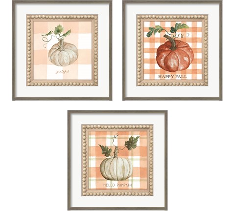 Plaid Pumpkin 3 Piece Framed Art Print Set by Cindy Jacobs