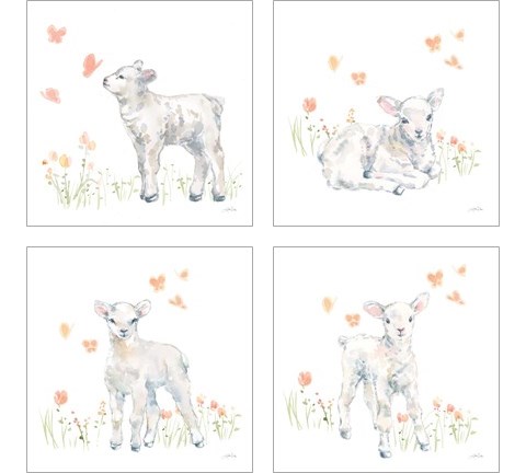 Spring Lambs 4 Piece Art Print Set by Katrina Pete
