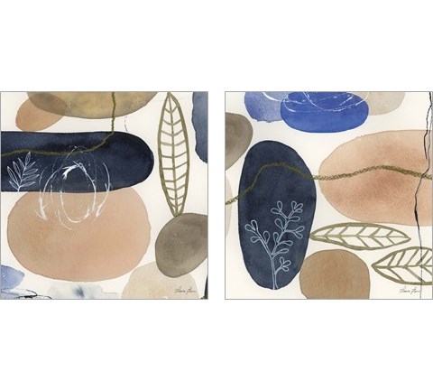 Leaves and Stones 2 Piece Art Print Set by Laura Horn