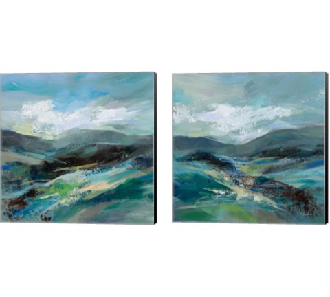 Turquoise Slopes 2 Piece Canvas Print Set by Silvia Vassileva