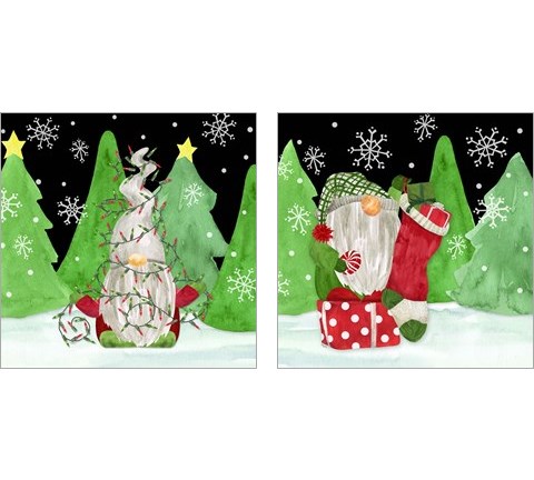 Gnome for Christmas 2 Piece Art Print Set by Tara Reed