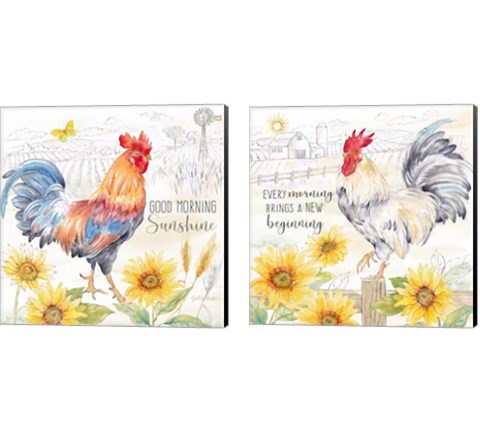 Good Morning Sunshine 2 Piece Canvas Print Set by Cynthia Coulter