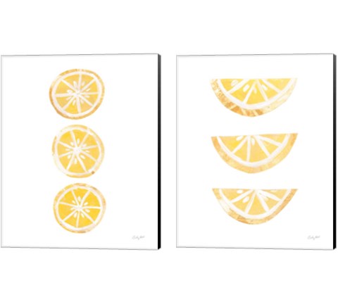 Lemon Slices 2 Piece Canvas Print Set by Courtney Prahl