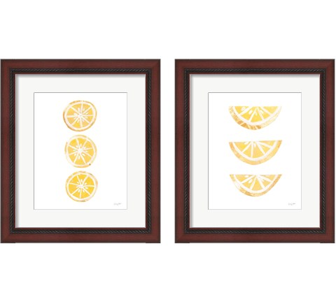 Lemon Slices 2 Piece Framed Art Print Set by Courtney Prahl