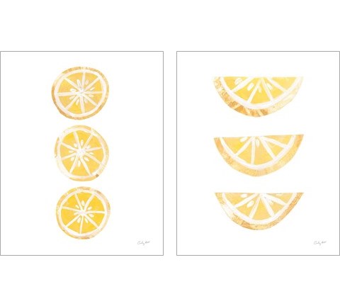 Lemon Slices 2 Piece Art Print Set by Courtney Prahl