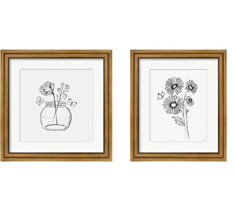 Among Wildflowers 2 Piece Framed Art Print Set by Leah York